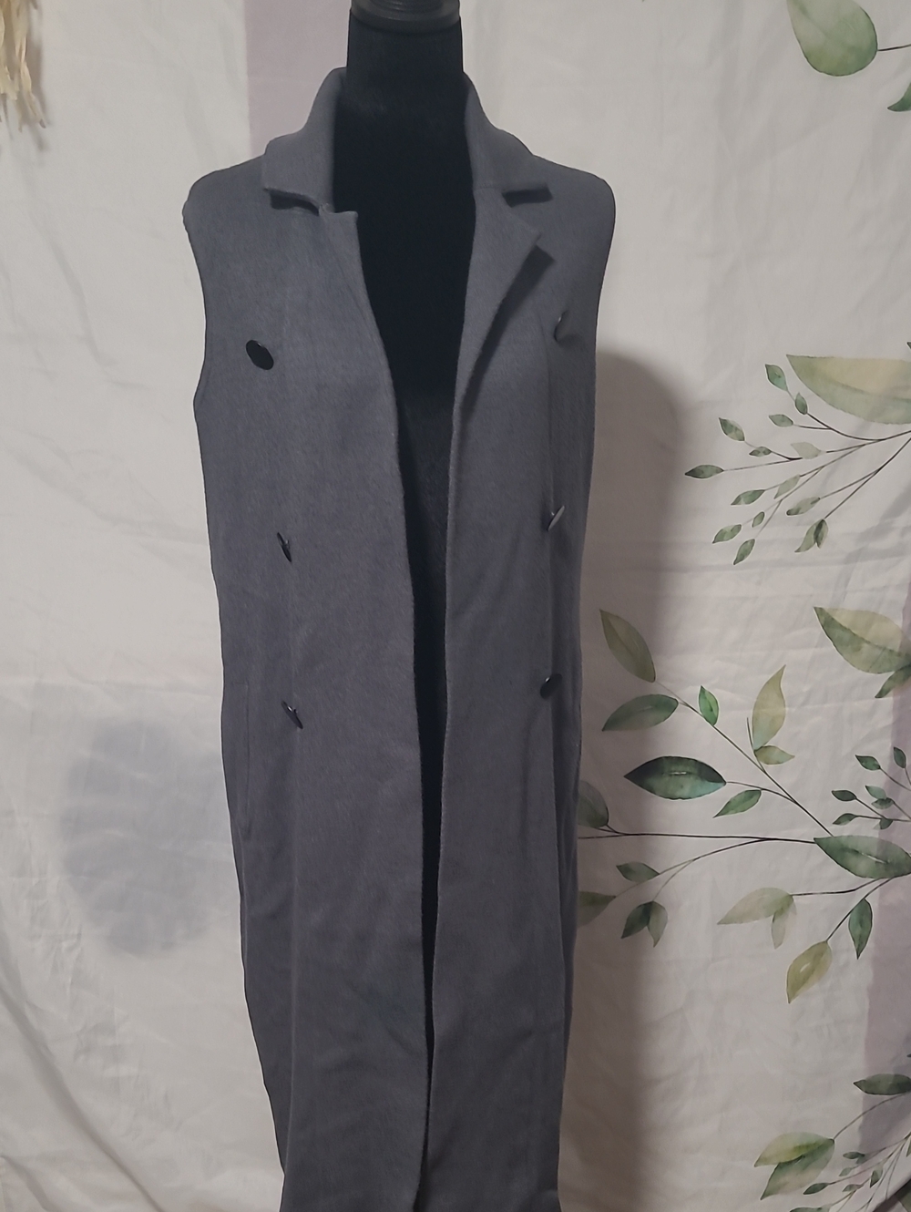 Rachel Zoe Dark Gray Longline Sleeveless Vest